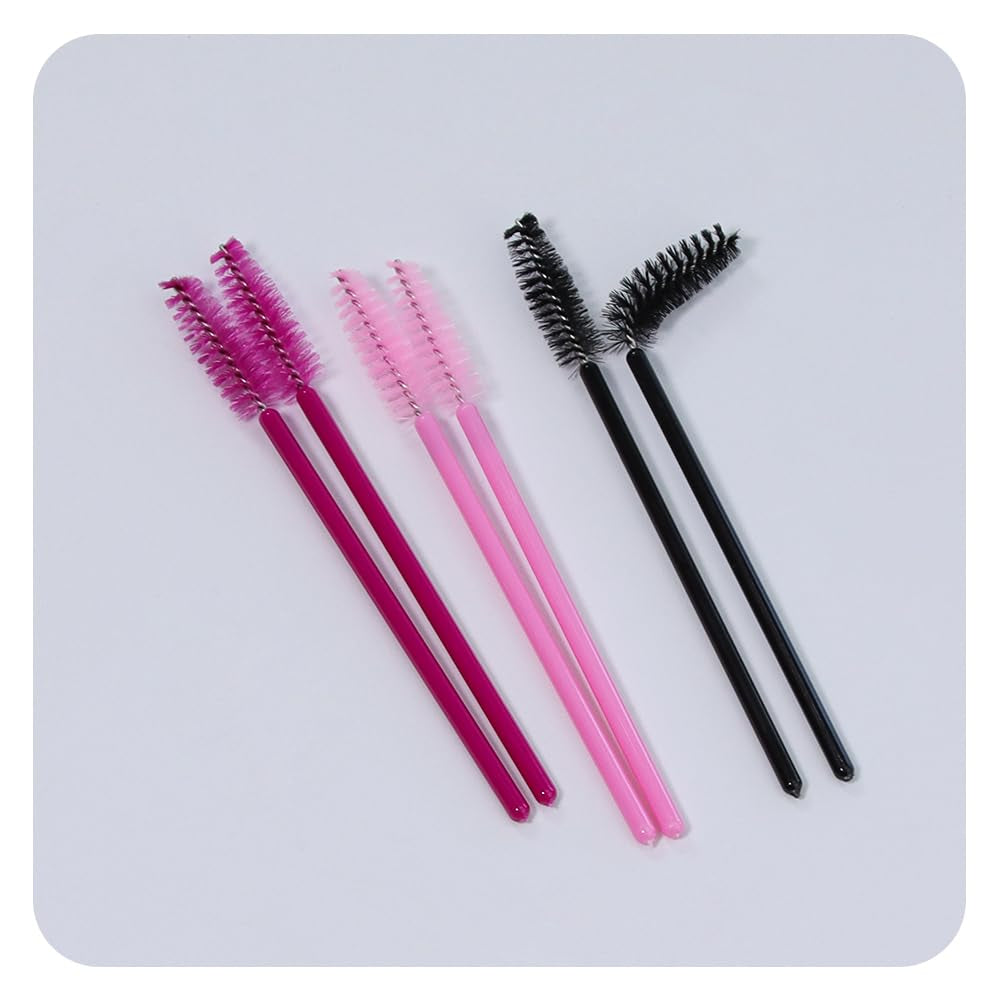 300 Pcs Eyelash Brush Disposable Eyebrow Brush Crystal Mascara Applicator for Eyelash Extension(Lashbrush-A Colored)