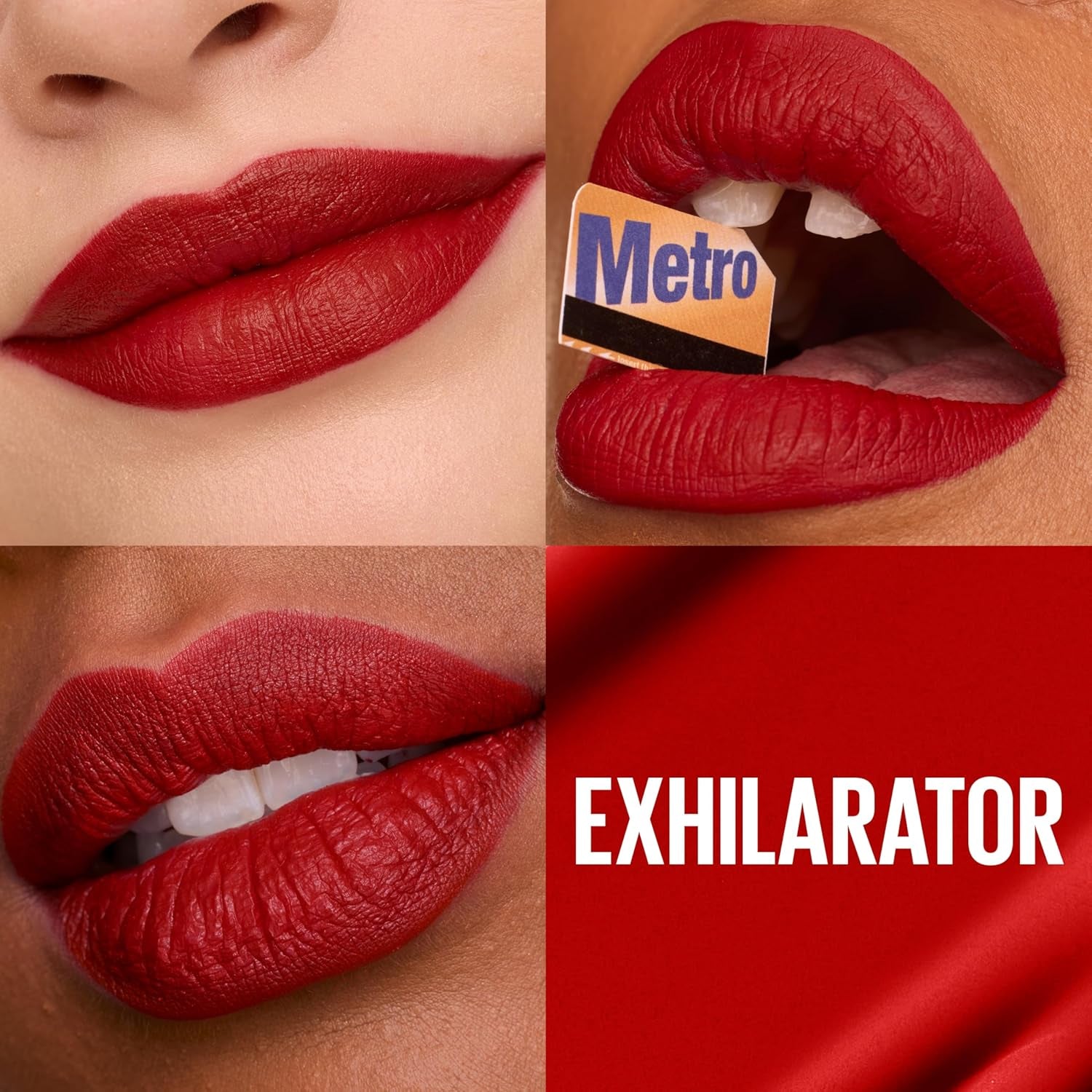 Super Stay Matte Ink Liquid Lipstick Makeup, Long Lasting High Impact Color, up to 16H Wear, Exhilarator, Ruby Red, 1 Count