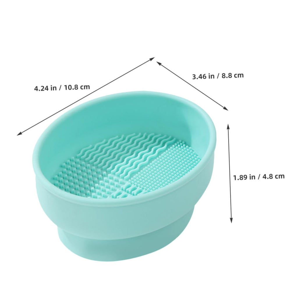 Makeup Brush Cleaner Bowl for Women Makeup Brush Storage Stand Powder Puff Cleaner Mat Cosmetic Brush Organizer Brush Cleaning Pad Make up Brushes Makeup Brush Pad Green