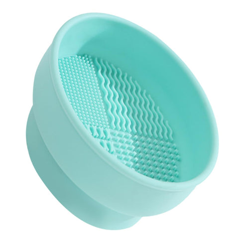 Makeup Brush Cleaner Bowl for Women Makeup Brush Storage Stand Powder Puff Cleaner Mat Cosmetic Brush Organizer Brush Cleaning Pad Make up Brushes Makeup Brush Pad Green