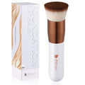 Foundation Brush,Flat Top Kabuki Brush Synthetic Professional Makeup Brush Liquid Blending Mineral Powder Buffing Stippling Makeup Tools, Rose Golden/White