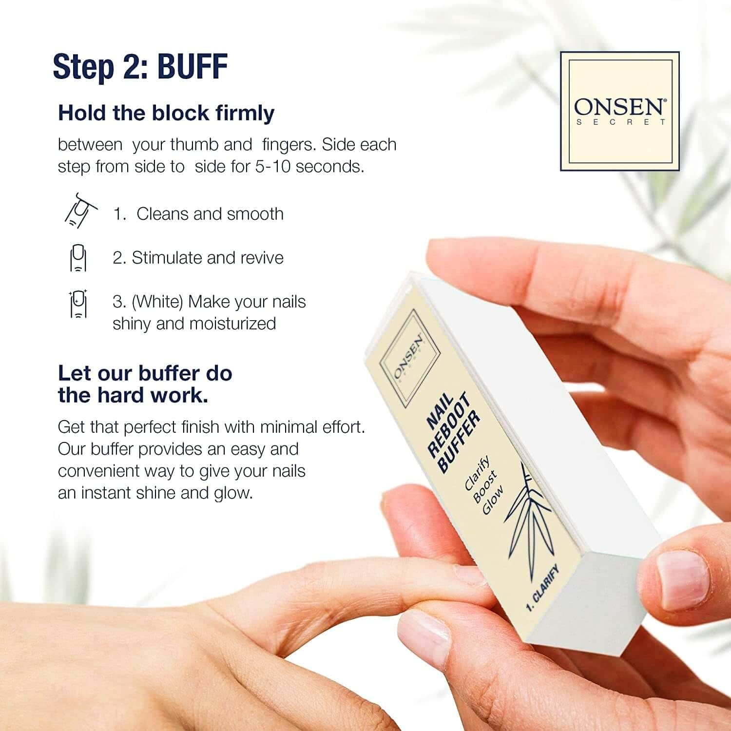 Nail Care Kit - Japanese Nail Buffer and Shine Kit - Strengthening & Shining - Spa-Quality Manicure - Organic Ingredients - Long-Lasting Shine - Easy & Safe - W/Cuticle Care Serum - 1Pk